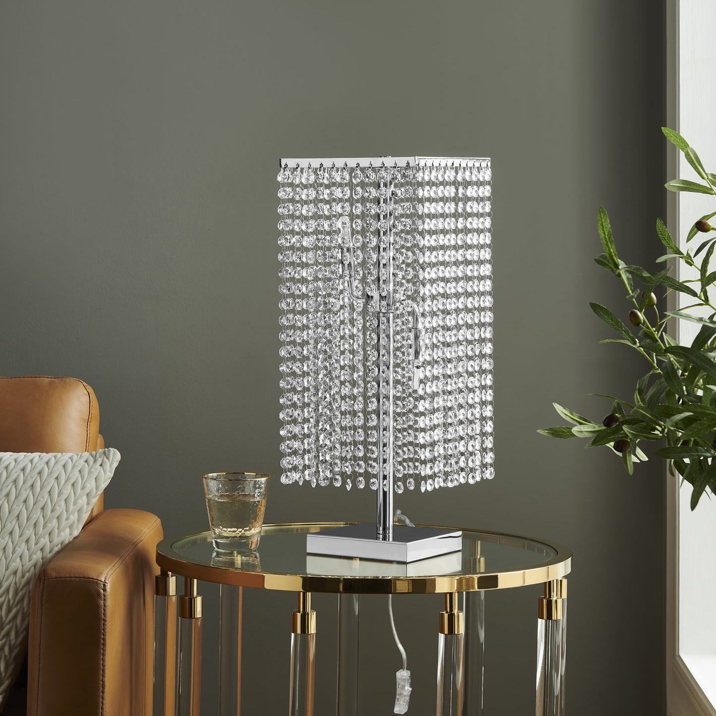 Crystal Strands Table Lamp - 2 Light | Elegant LED Lamp with G9 Socket