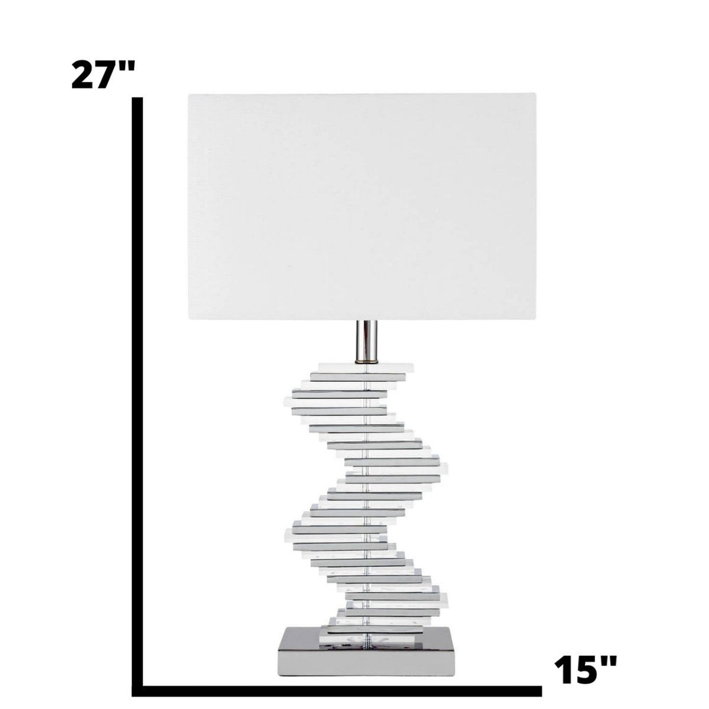 Crystal Two Tone Paved Table Lamp - 1 Light | Elegant Lighting with Linen Shade