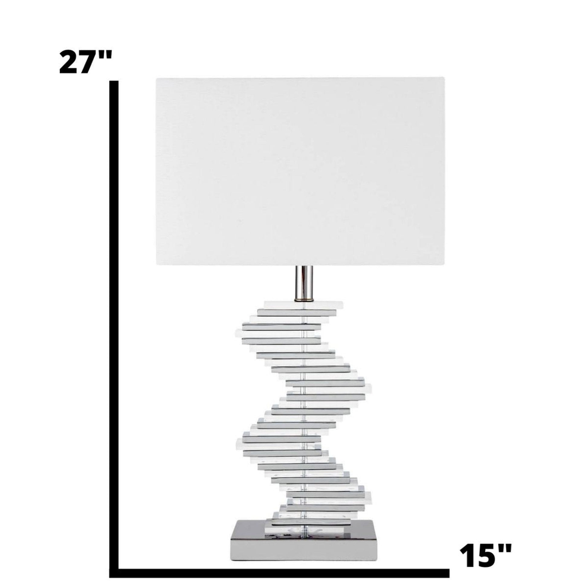 Crystal Two Tone Paved Table Lamp - 1 Light | Elegant Lighting with Linen Shade