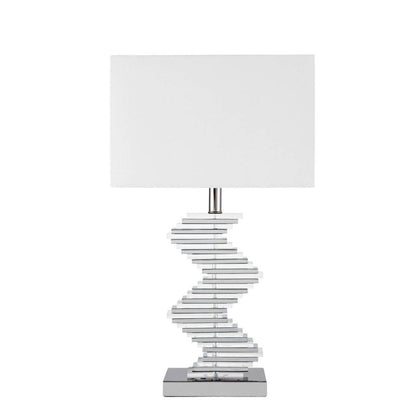 Crystal Two Tone Paved Table Lamp - 1 Light | Elegant Lighting with Linen Shade