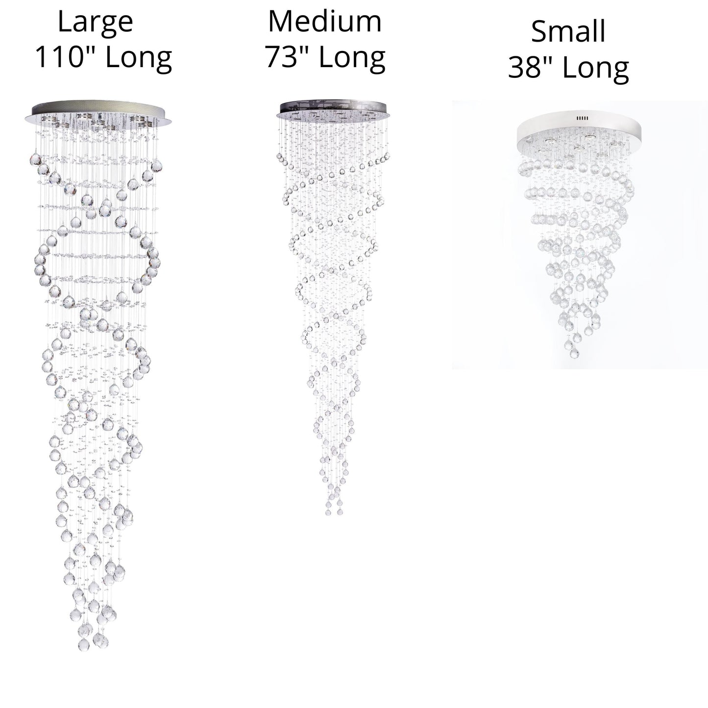 Crystal Chandelier Double Helix - 12 Light, 110" Hanging Length