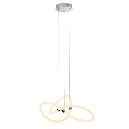 Daisy LED Adjustable Chandelier - Chrome, Infinity Knot Design, Dimmable