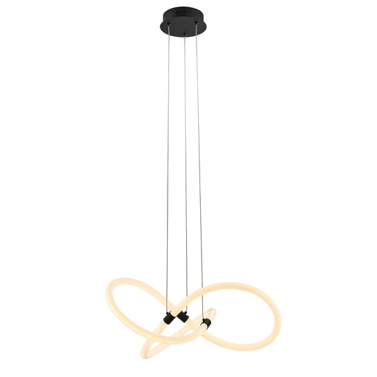 Daisy LED Adjustable Chandelier - Matte Black, Infinity Knot Design, Dimmable