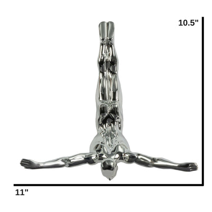 Diver Wall Art Decor Sculpture //11" Chrome