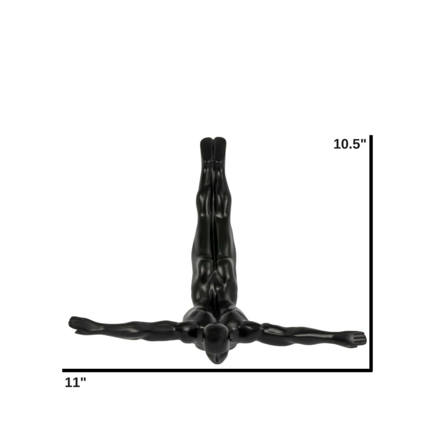 Diver Wall Art Decor Sculpture //11" Matte Black