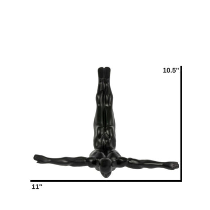 Diver Wall Art Decor Sculpture //11" Matte Black