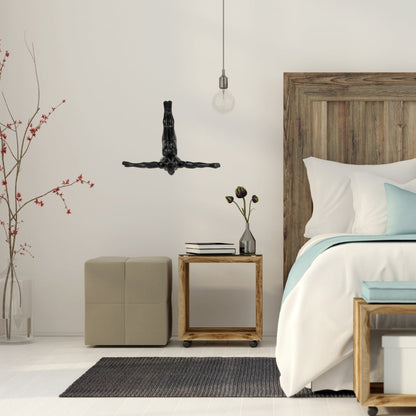 Diver Wall Art Decor Sculpture //11" Matte Black