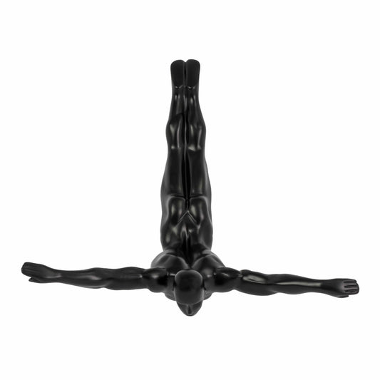 Diver Wall Art Decor Sculpture //11" Matte Black