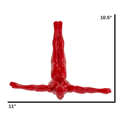 Diver Wall Art Decor Sculpture //11" Red