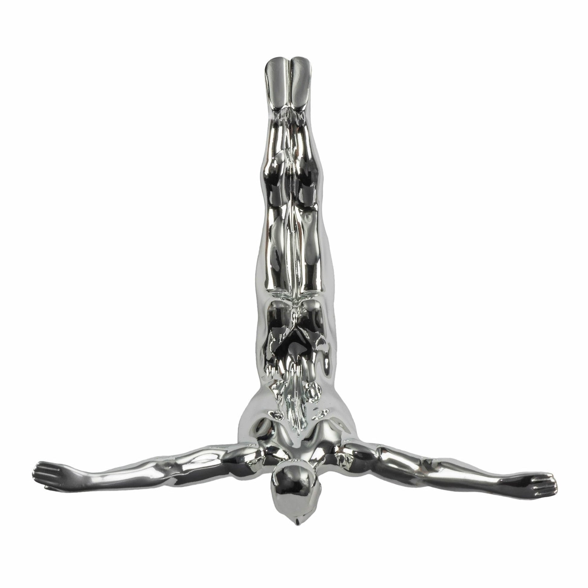 Diver Wall Decor Sculpture // 22" Chrome