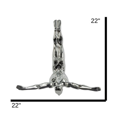 Diver Wall Decor Sculpture // 22" Chrome