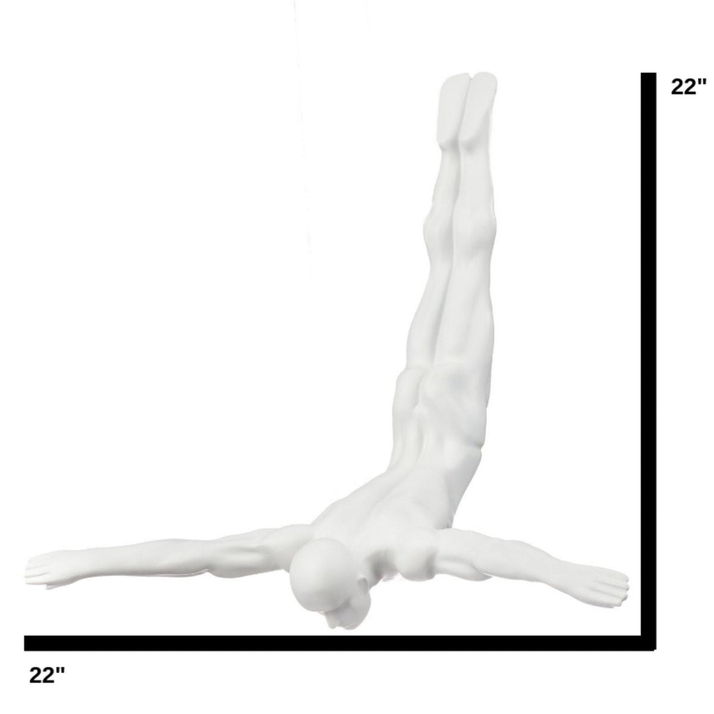 Diver Wall Decor Sculpture // 22" Matte White