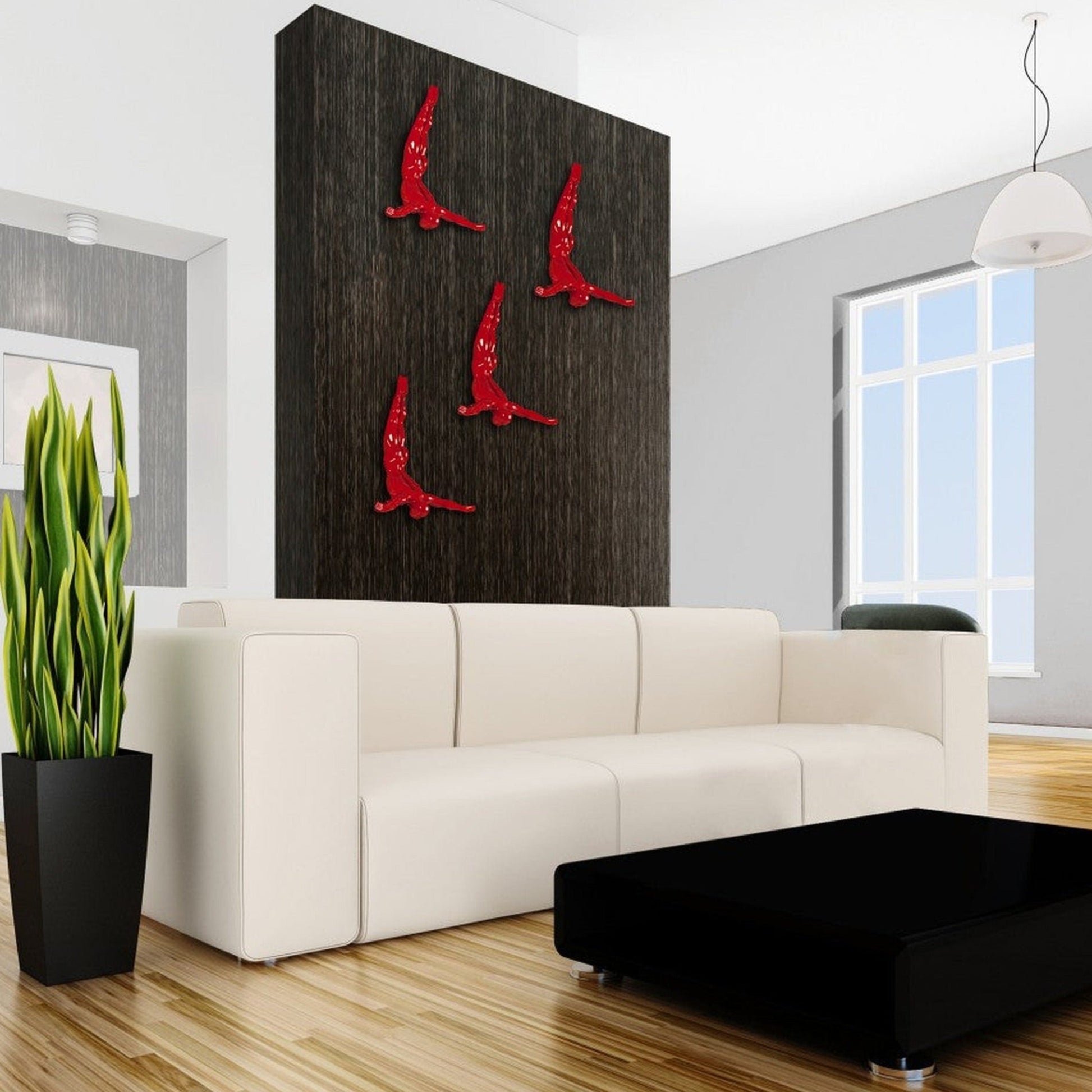 Diver Wall Decor Sculpture // 22" Red