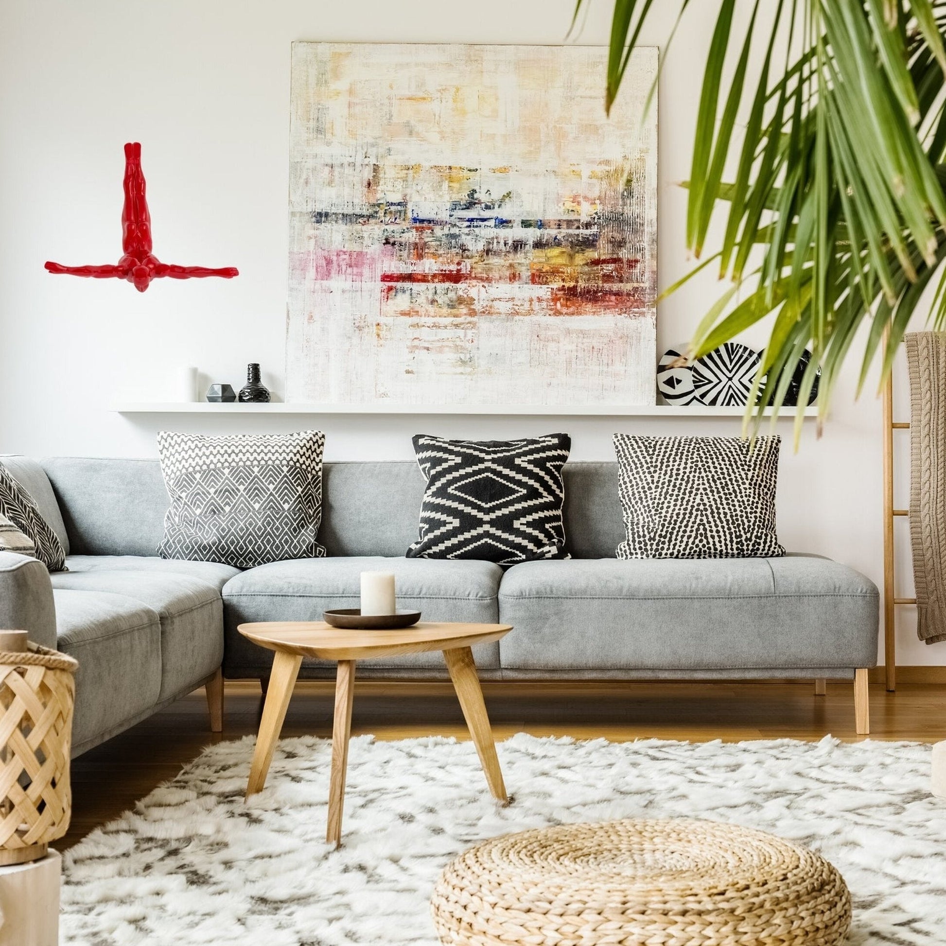 Diver Wall Decor Sculpture // 22" Red