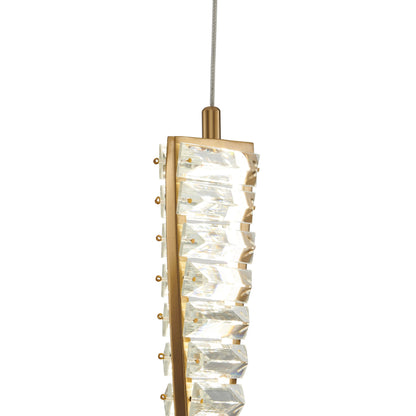 Efell Brushed Gold 10 Watt LED Crystal Pendant - Adjustable CCT Lighting