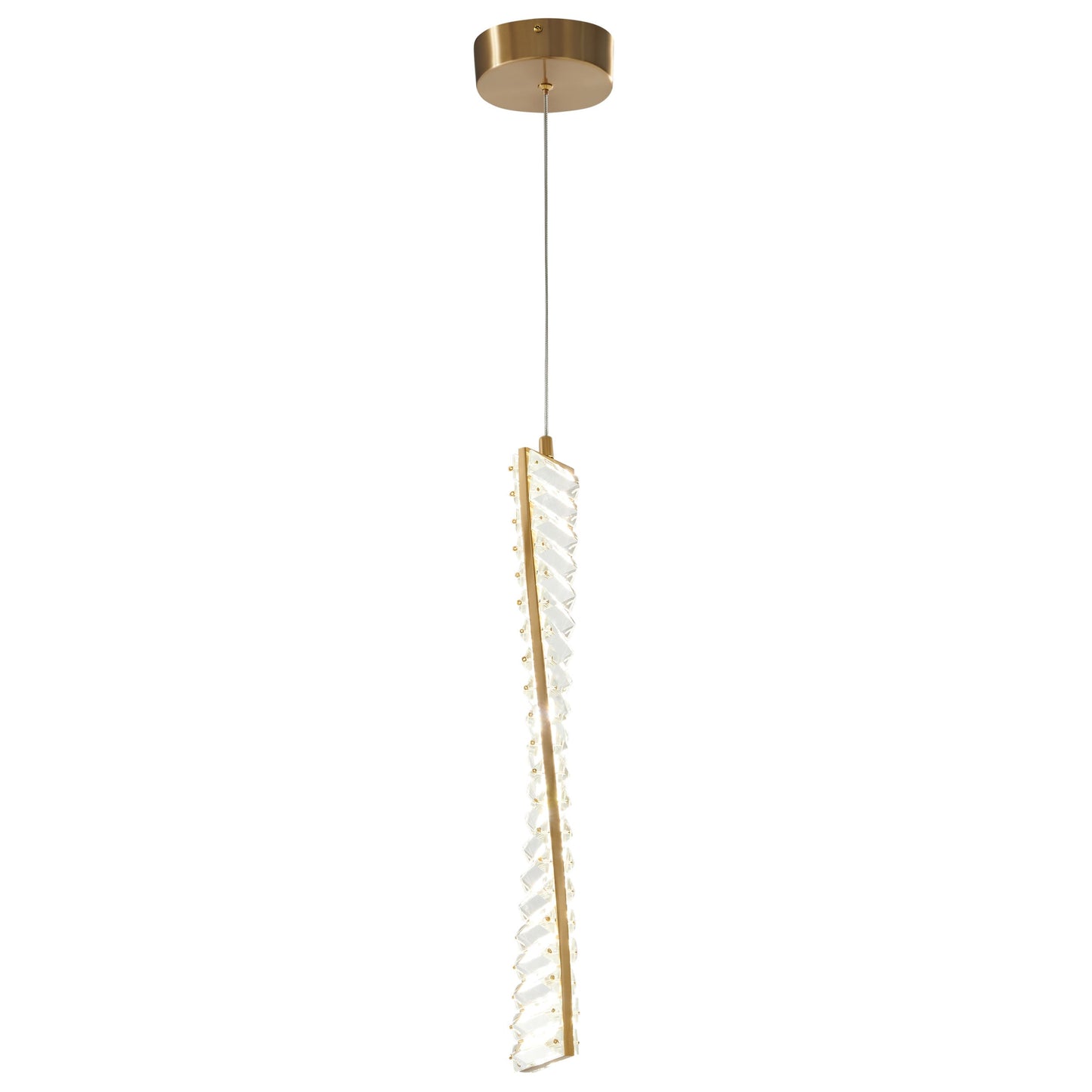 Efell Brushed Gold 10 Watt LED Crystal Pendant - Adjustable CCT Lighting