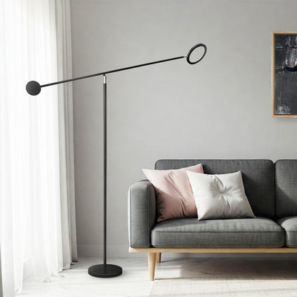 Floor Lamp Black and Chrome