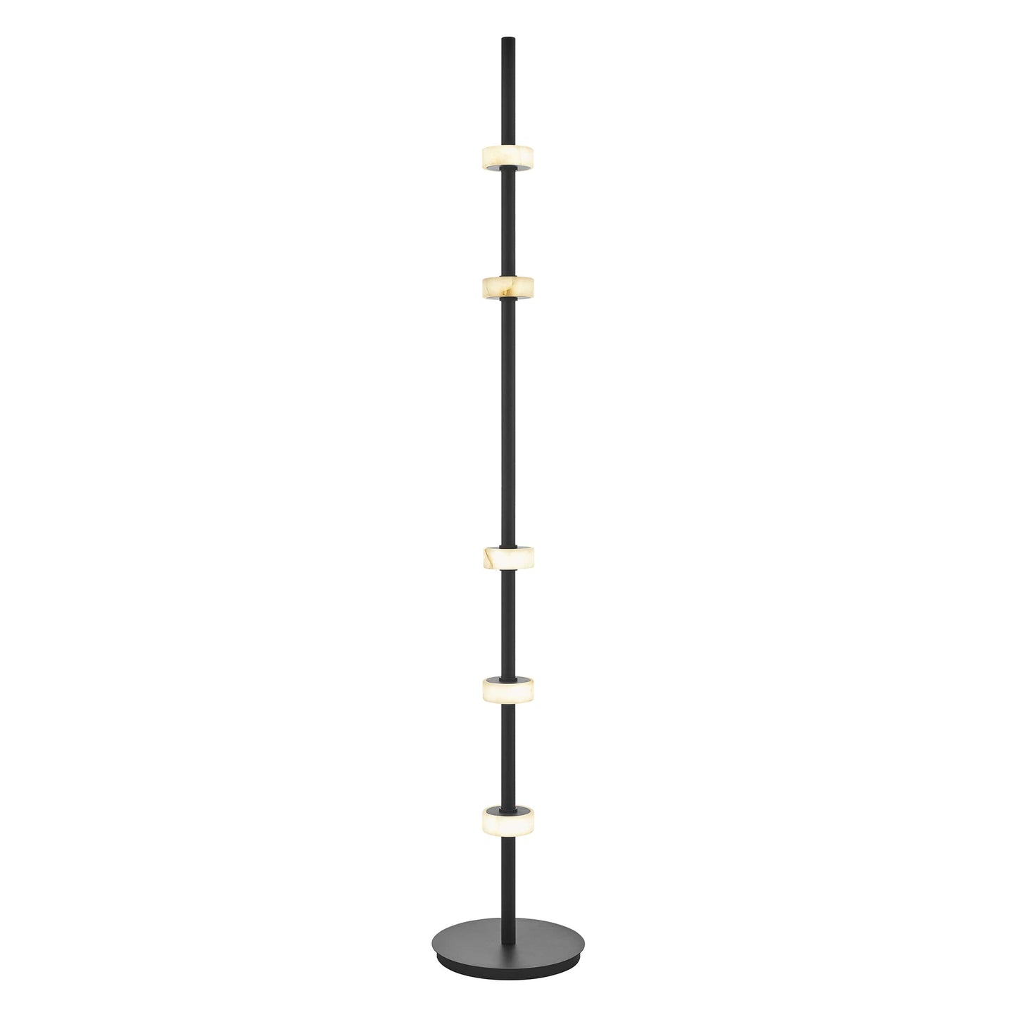 Aluminum and Spanish Alabaster Floor Lamp // Black