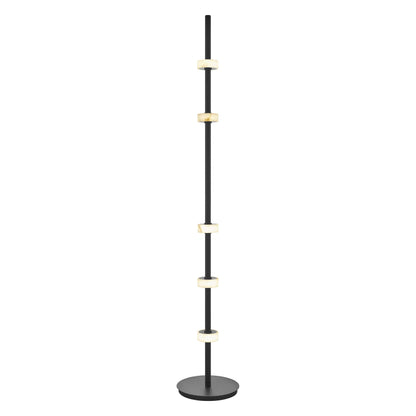 Aluminum and Spanish Alabaster Floor Lamp // Black