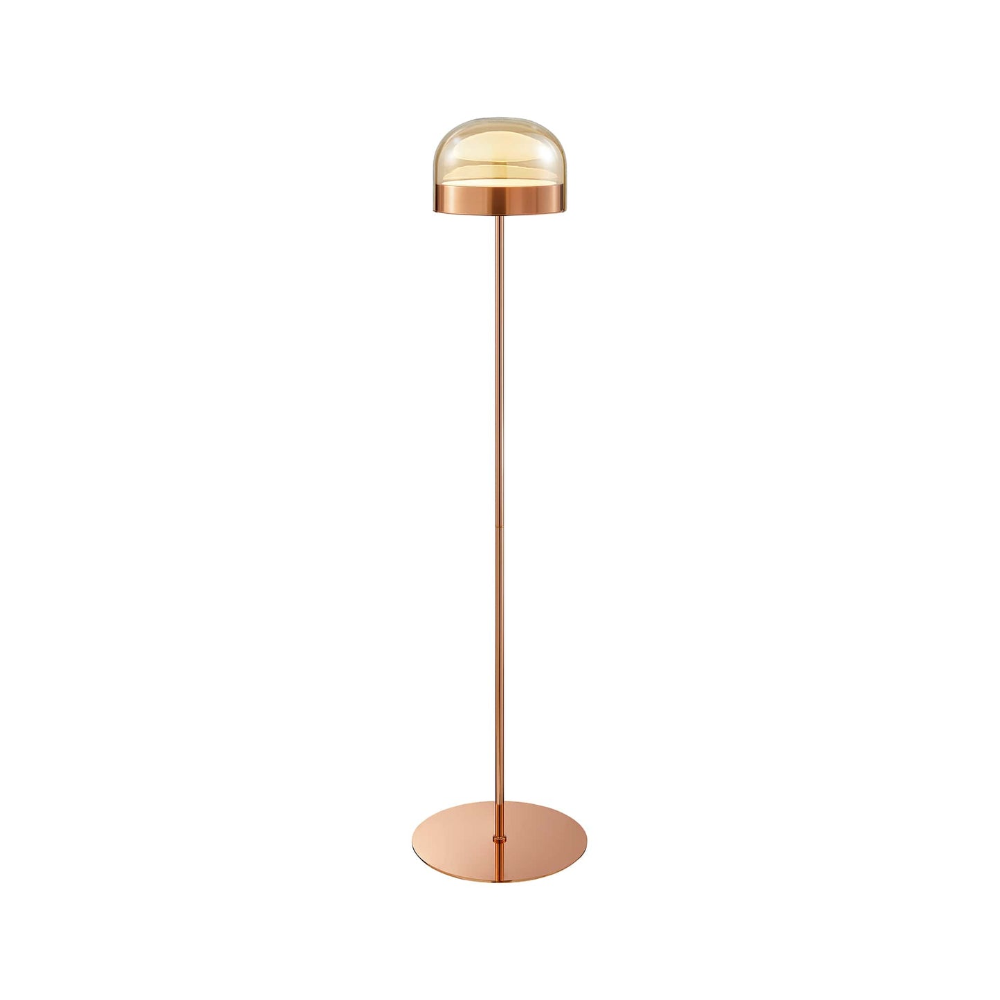 Iron and Champagne Glass Floor Lamp // Rose Gold