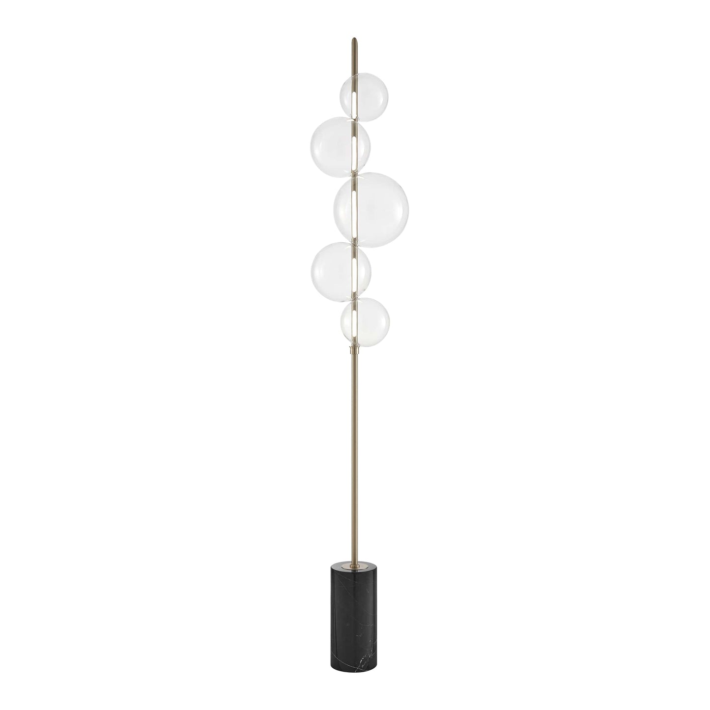 Aluminum and Glass Floor Lamp // Satin Nickel