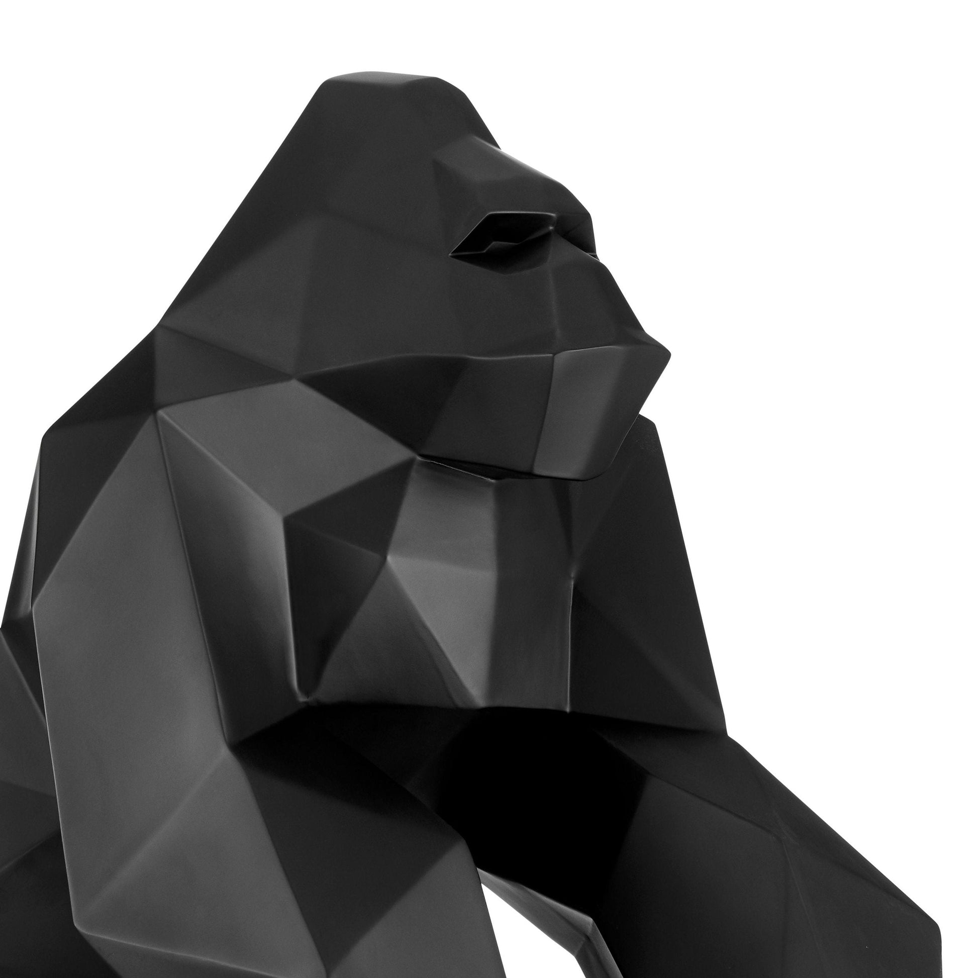 Geometric Ape Sculpture // Matte Black