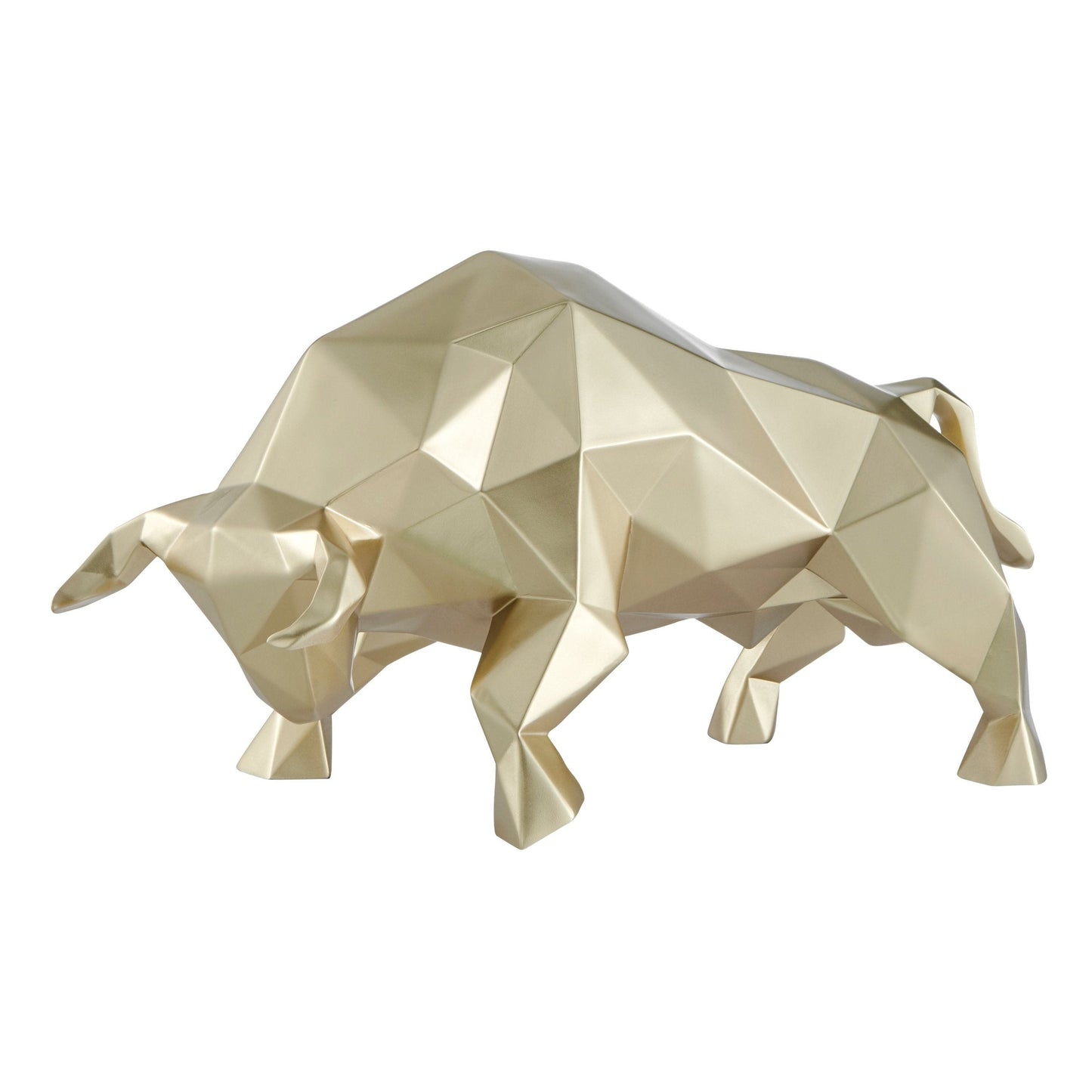 Geometric Bull Sculpture // Champagne Gold