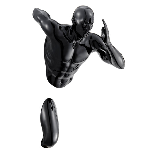 Glossy Black Wall Runner 13" Sculpture