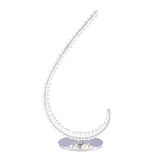 Grace Crystal 16W Table Lamp - Touch & Dimmable | Chrome LED Lamp with Crystals