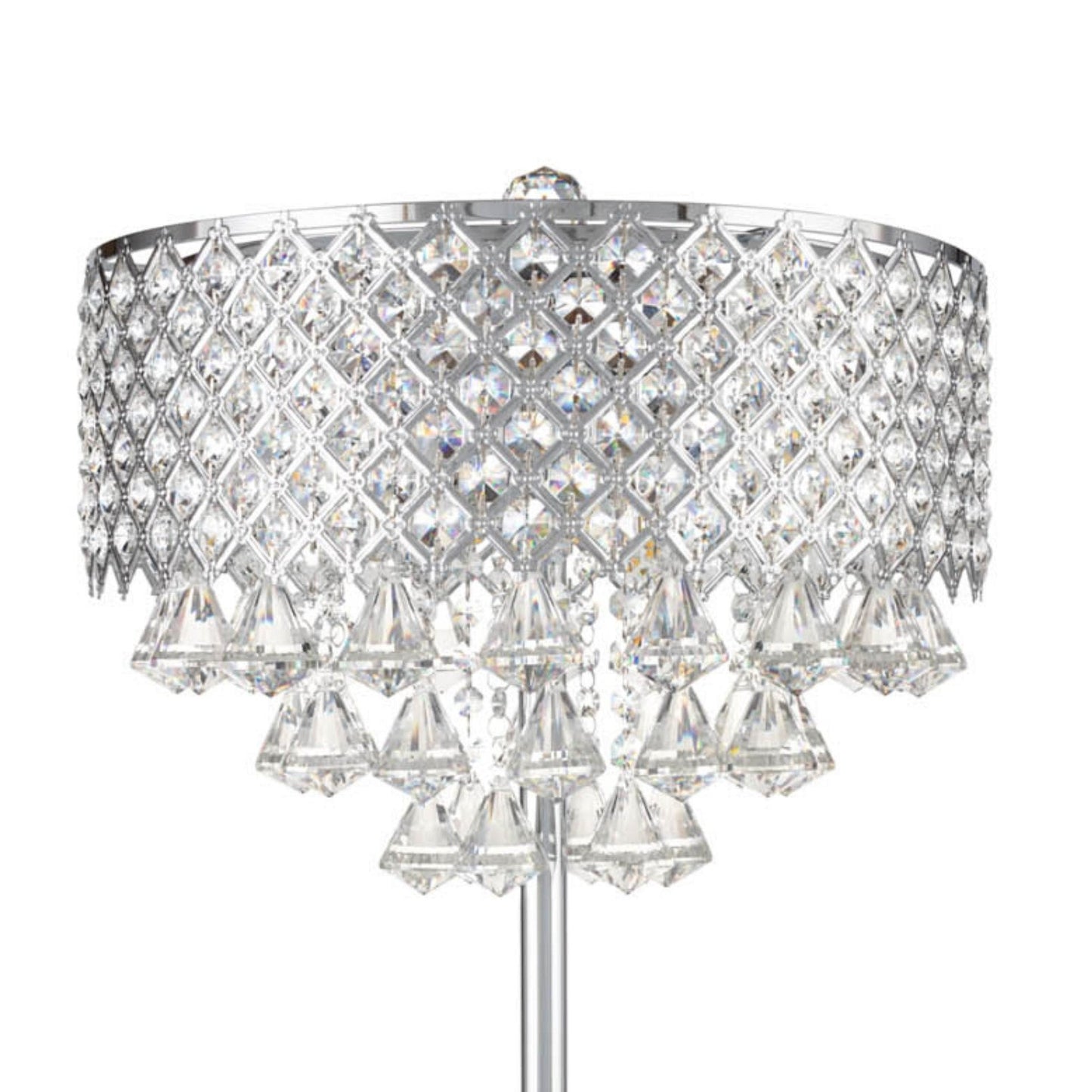 Grand Chrome Table Lamp - 6 Light | LED Lamp with Crystals by Finesse Decor