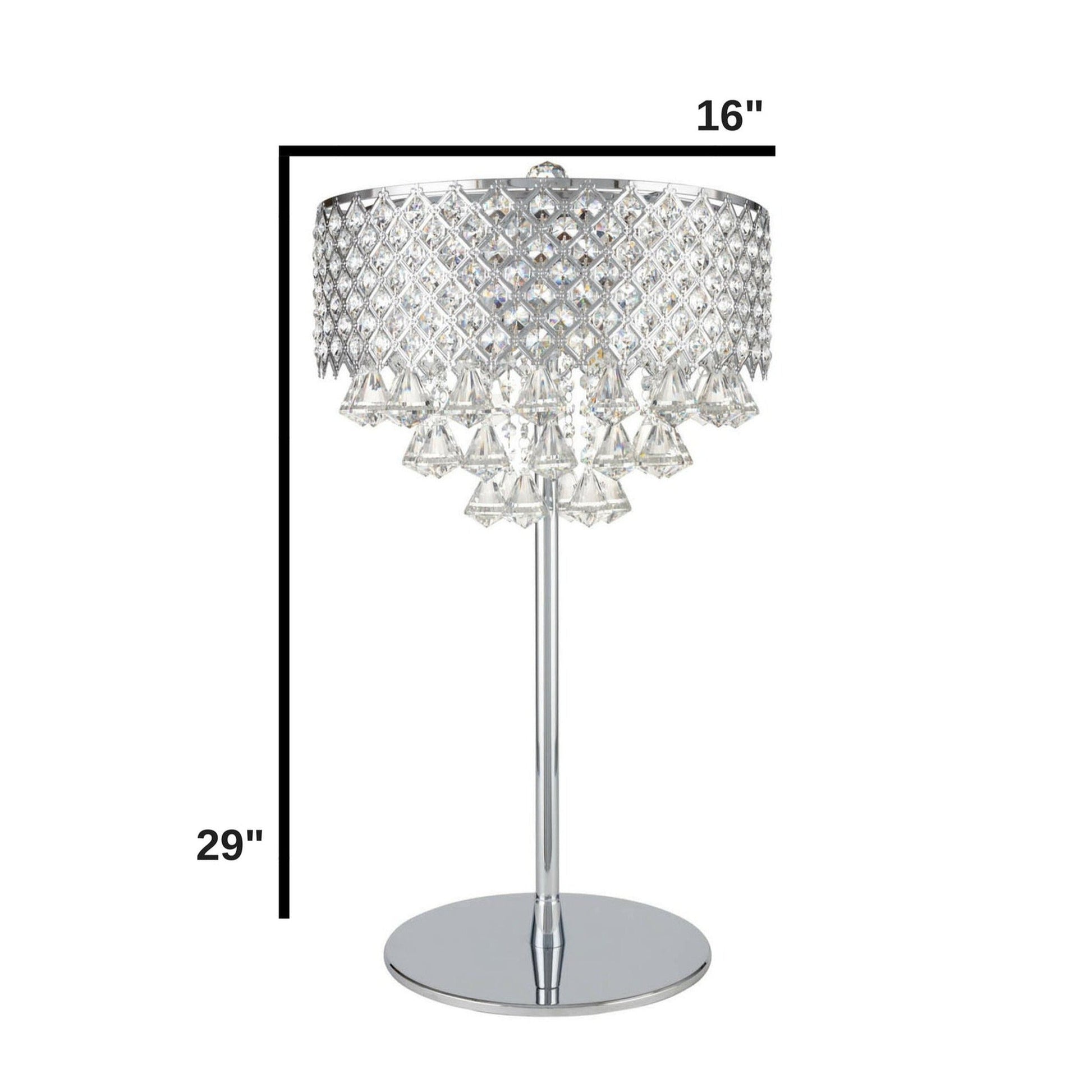 Grand Chrome Table Lamp - 6 Light | LED Lamp with Crystals by Finesse Decor