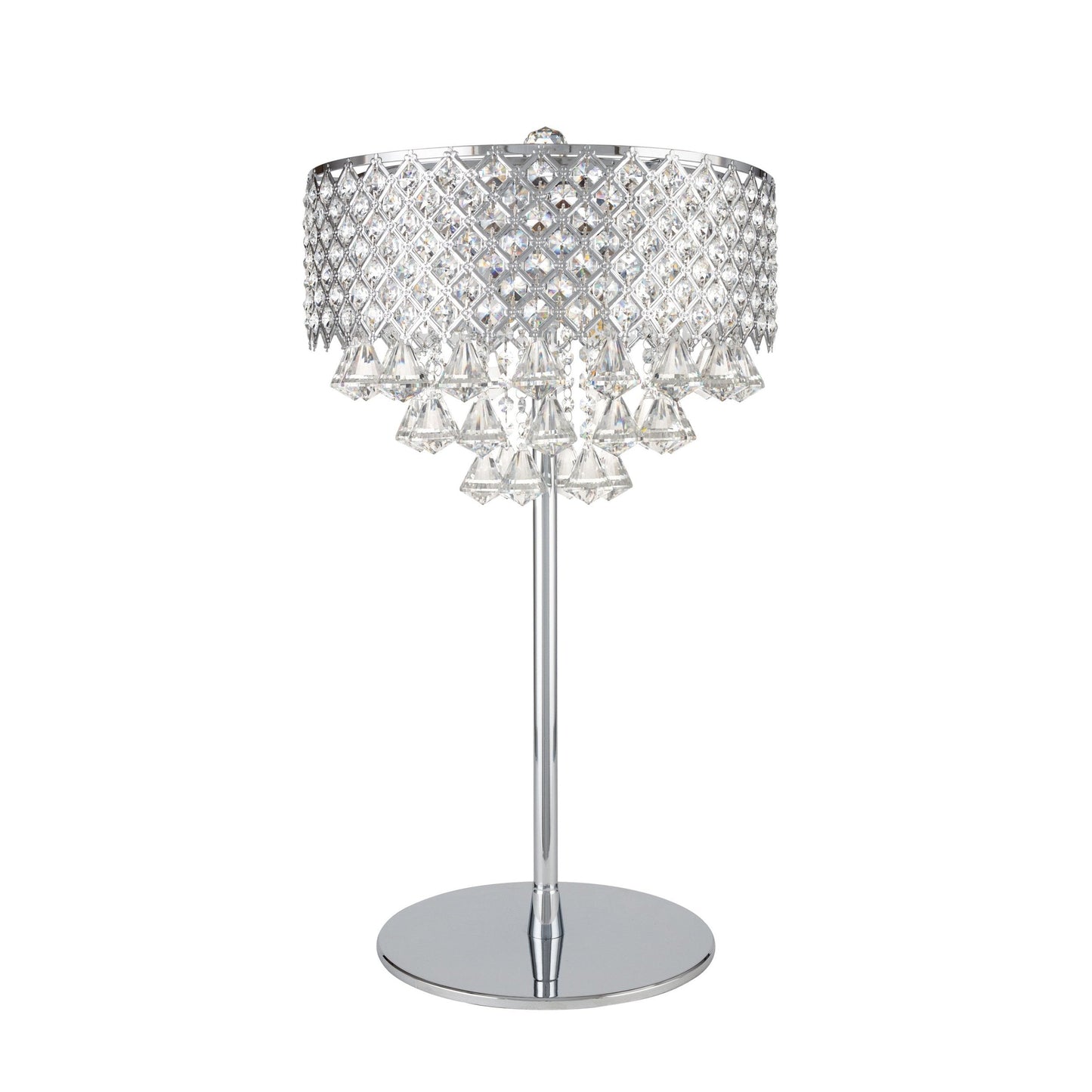 Grand Chrome Table Lamp - 6 Light | LED Lamp with Crystals by Finesse Decor