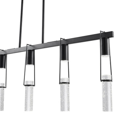 Harmony 5 Light Chandelier - Matte Black, Modern Crystal Pendant Light Fixture