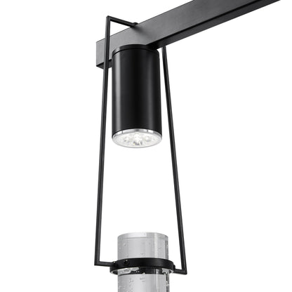 Harmony 5 Light Chandelier - Matte Black, Modern Crystal Pendant Light Fixture