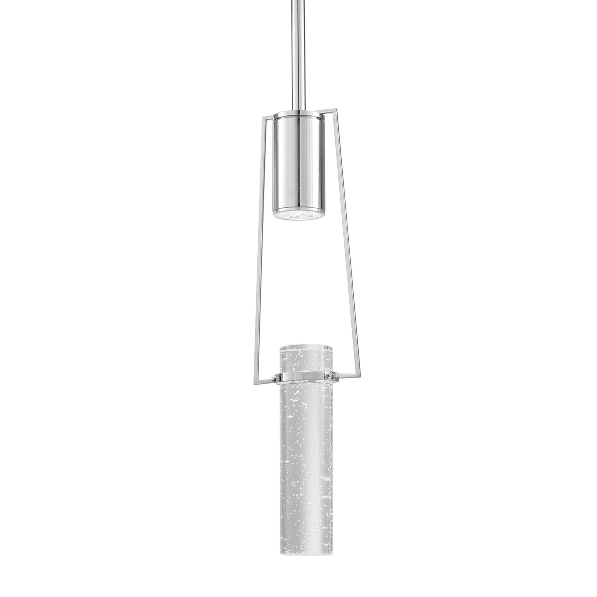 Harmony Single Pendant Light - Chrome, Modern Crystal Pendant