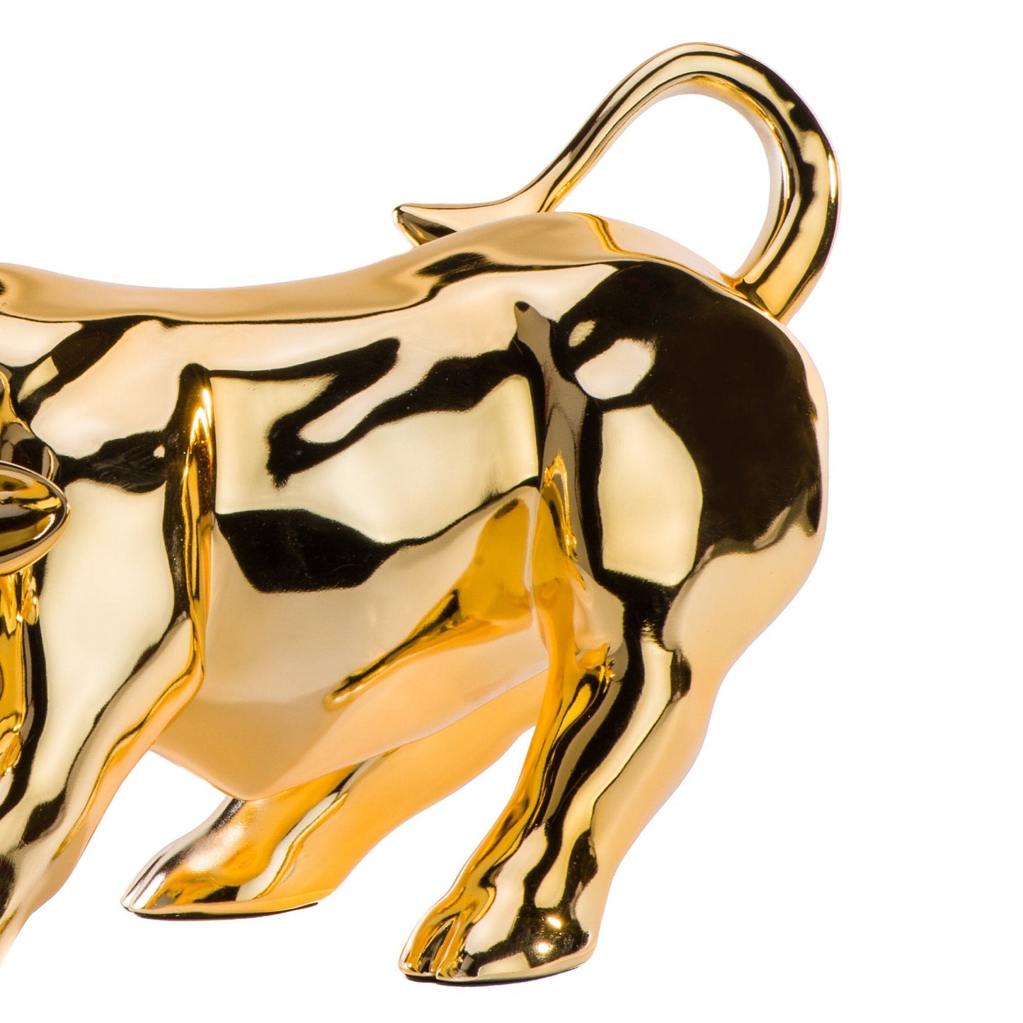 Hydro Resin Bull Sculpture // Gold Plated