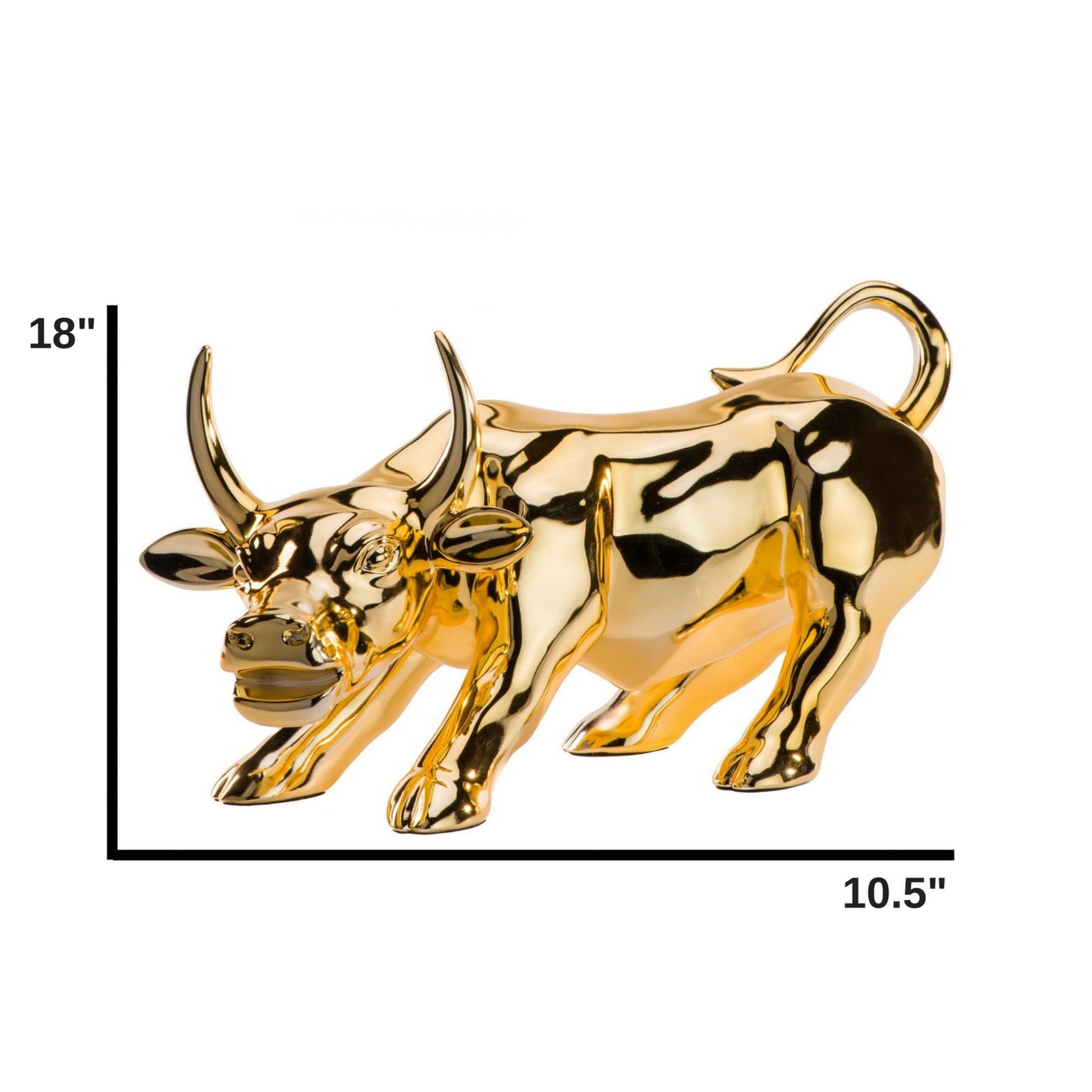 Hydro Resin Bull Sculpture // Gold Plated