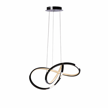 Knotted LED Dimmable Chandelier - Chrome Finish, Adjustable Height, and Modern Design