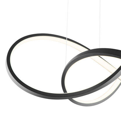 Knotted LED Dimmable Chandelier - Matte Black Finish, Adjustable Height, and Modern Design