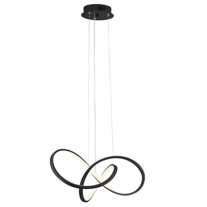 Knotted LED Dimmable Chandelier - Matte Black Finish, Adjustable Height, and Modern Design