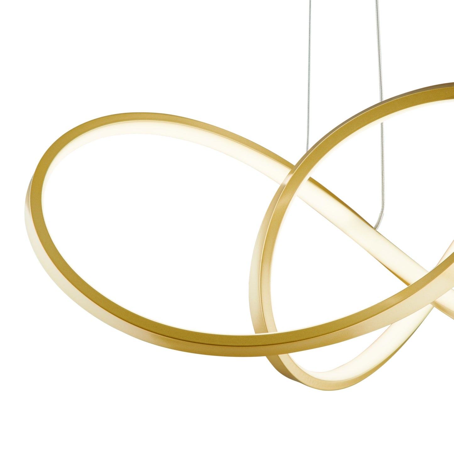 Knotted LED Dimmable Chandelier - Sandy Gold Finish, Adjustable Height, and Modern Design