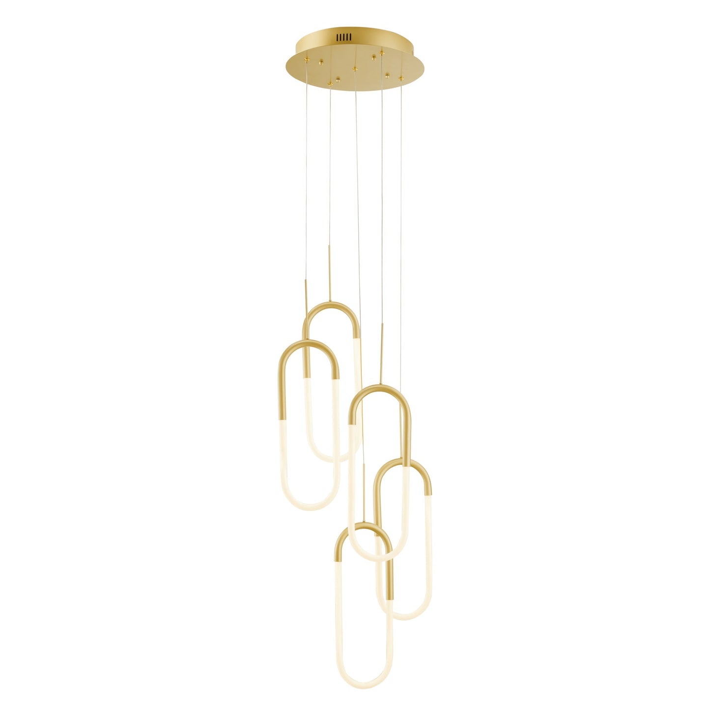 LED Five Clips Chandelier - Sandy Gold | Modern Dimmable Pendant Lighting