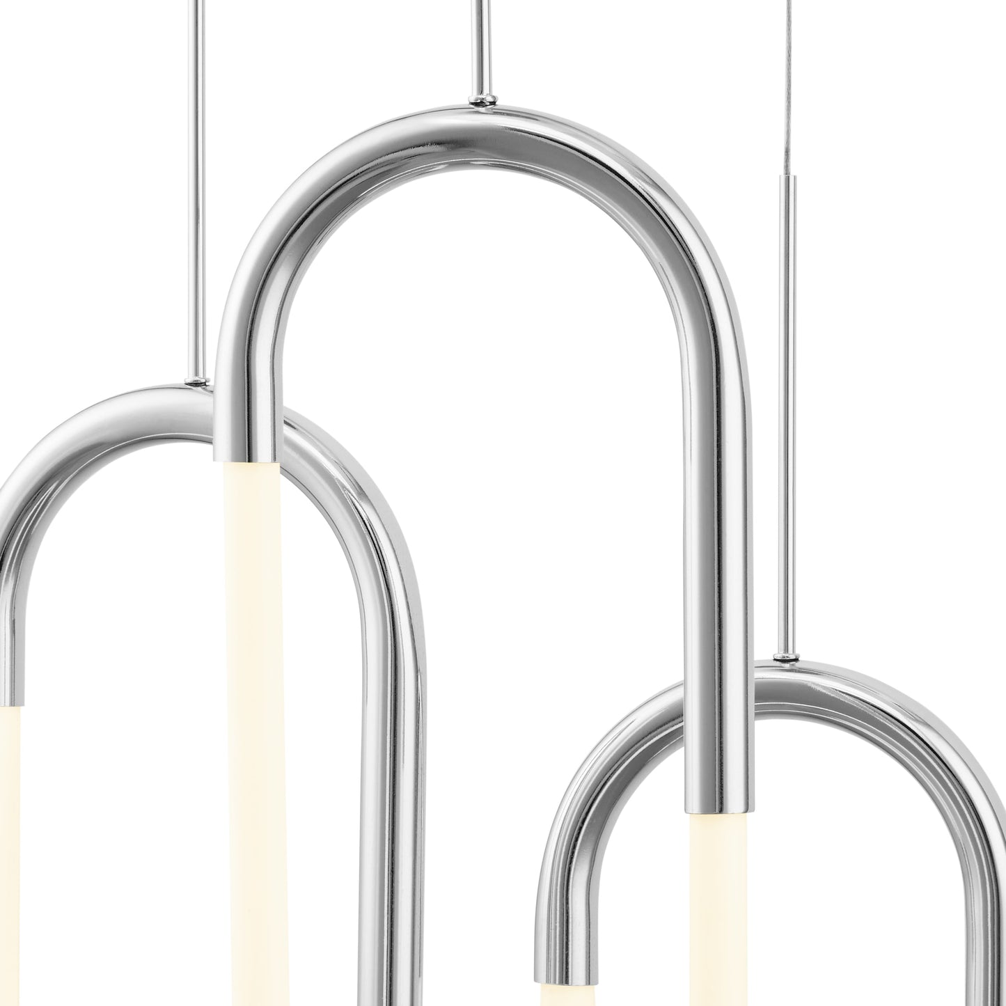 LED Three Clips Chandelier - Chrome | Modern Dimmable Pendant Lighting