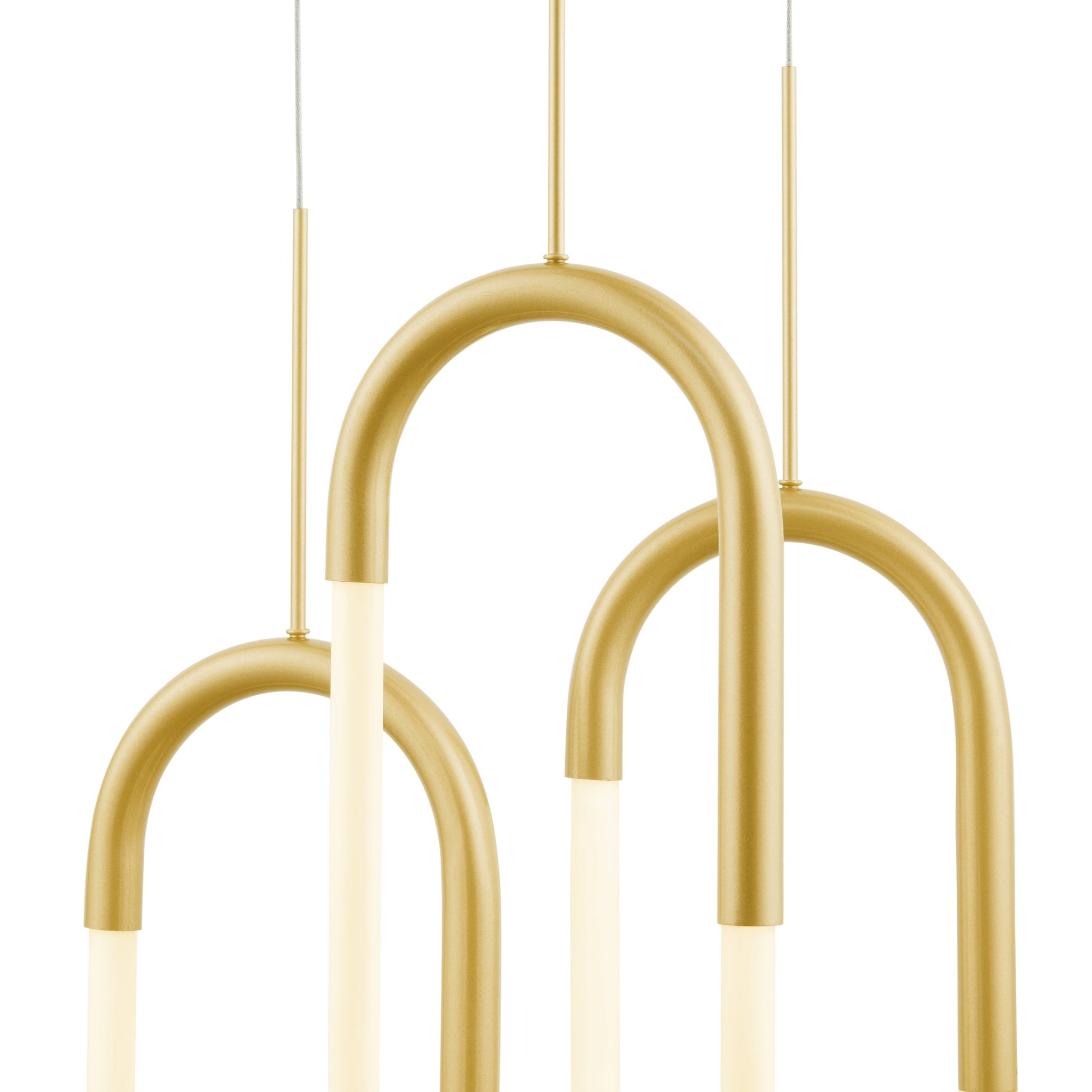 LED Three Clips Chandelier - Sandy Gold | Modern Dimmable Pendant Lighting