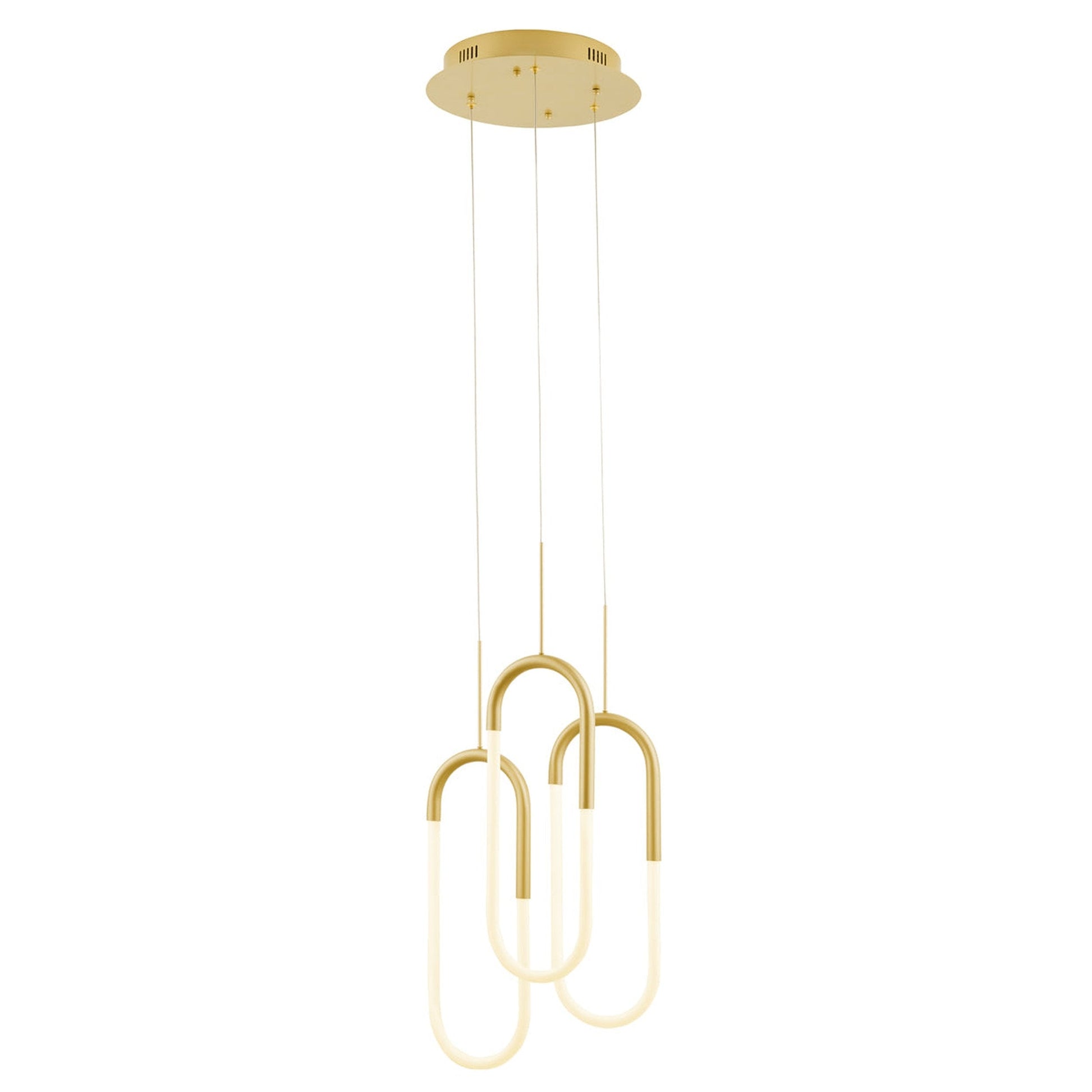 LED Three Clips Chandelier - Sandy Gold | Modern Dimmable Pendant Lighting