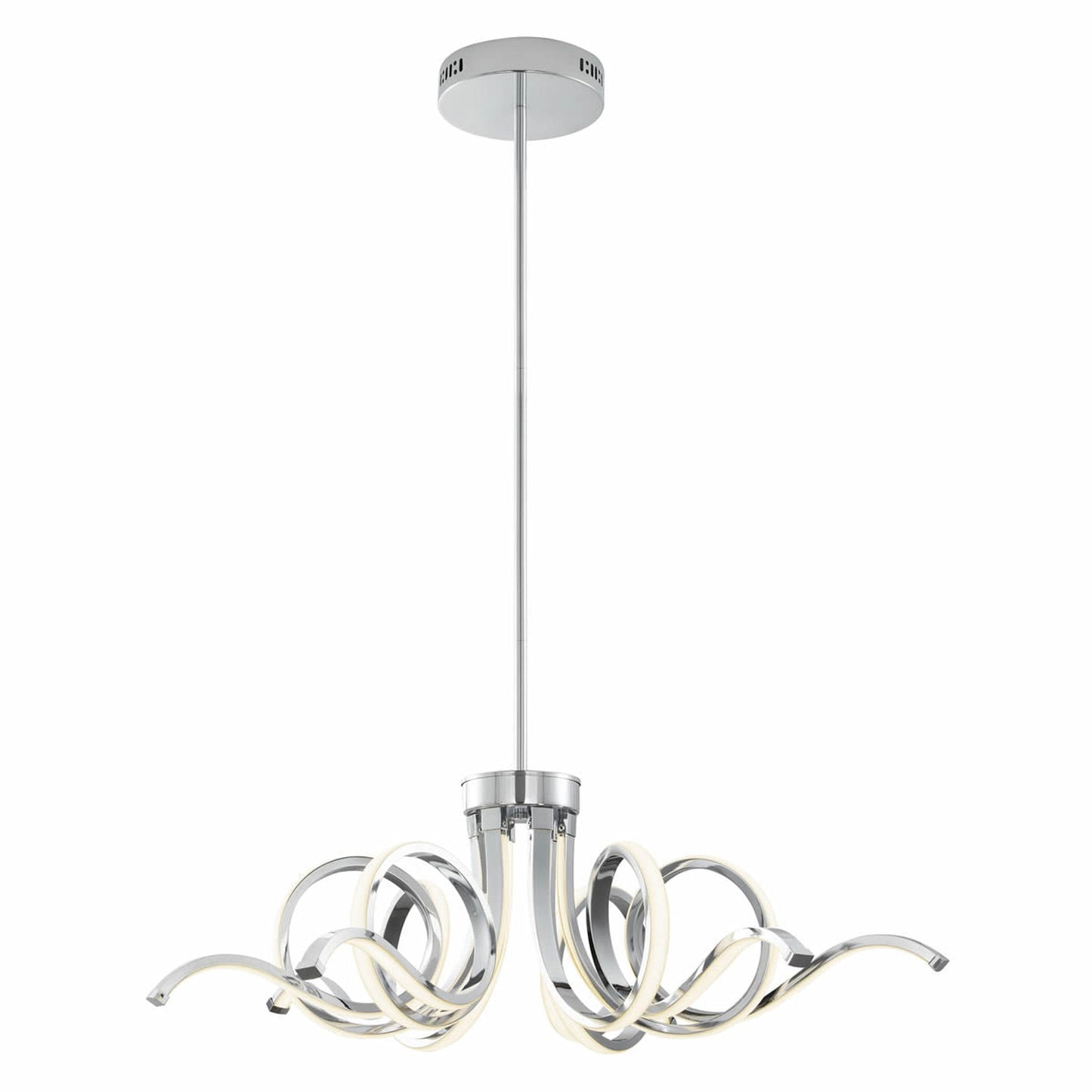 Magnolia LED Adjustable Chandelier - Chrome Finish, 6 LED Strips, and Dimmable Lighting