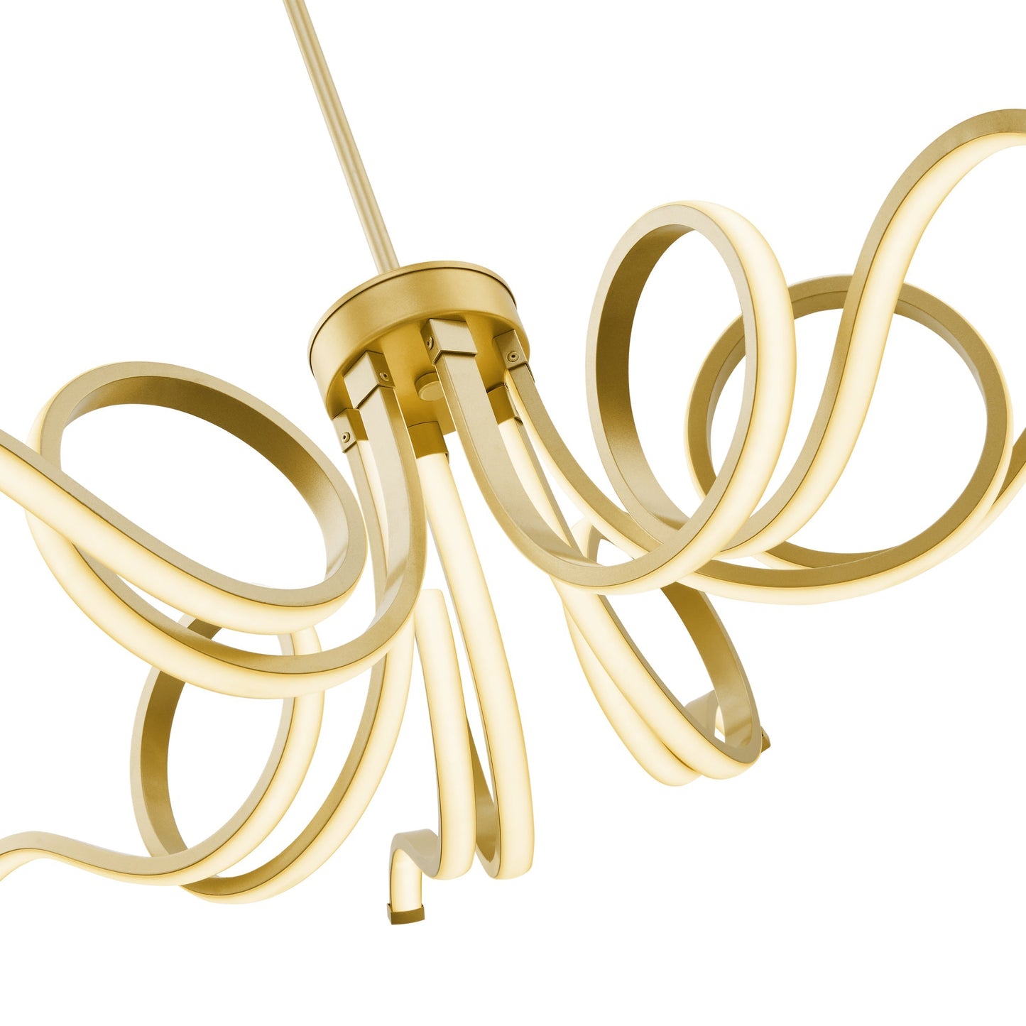 Magnolia LED Adjustable Chandelier - Sandy Gold Finish, 6 LED Strips, and Dimmable Lighting