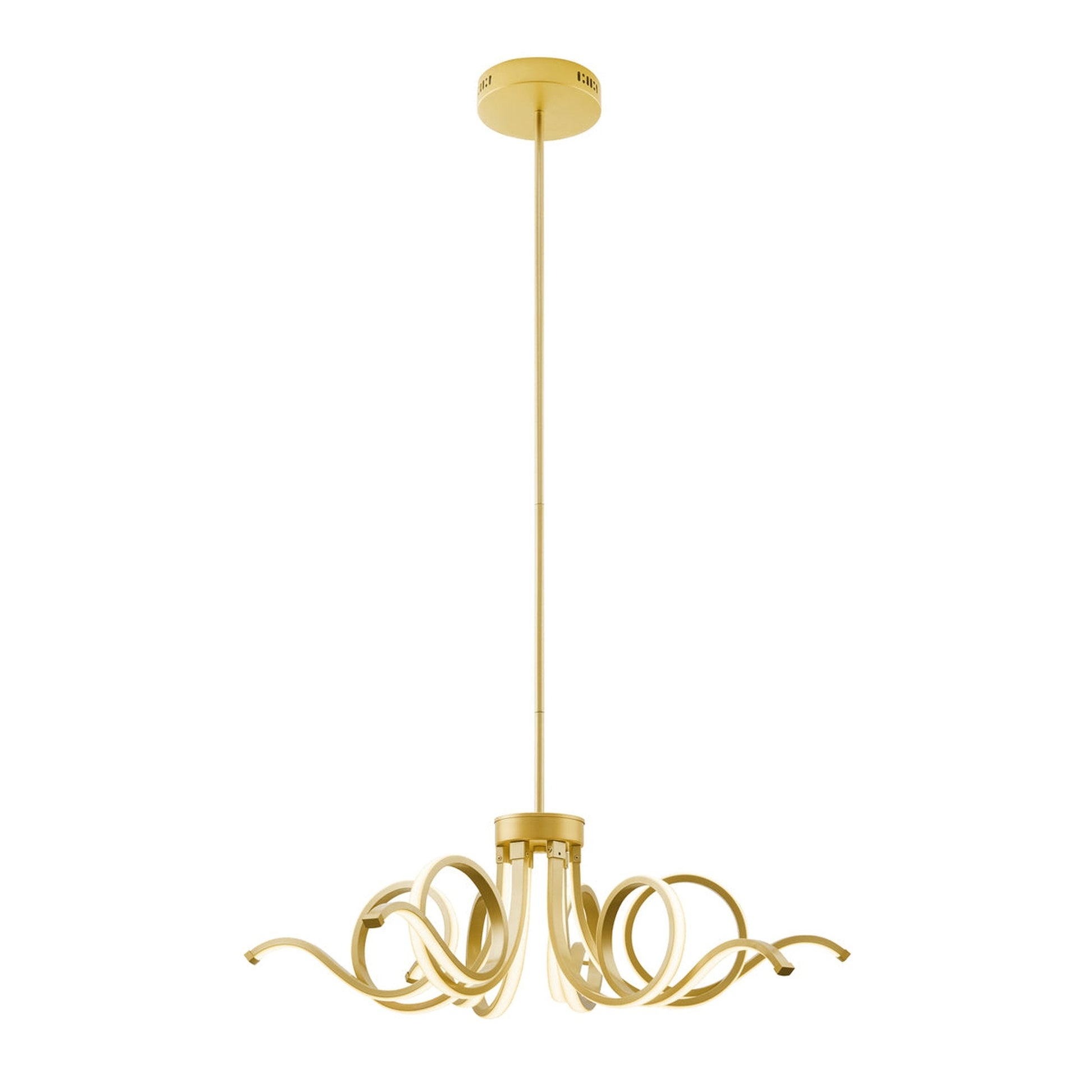 Magnolia LED Adjustable Chandelier - Sandy Gold Finish, 6 LED Strips, and Dimmable Lighting