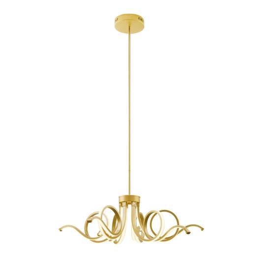 Magnolia LED Adjustable Chandelier - Sandy Gold Finish, 6 LED Strips, and Dimmable Lighting