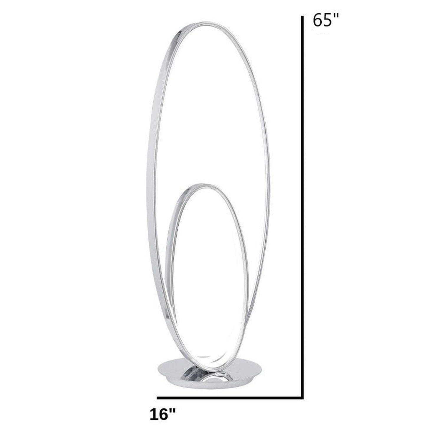 Milan Chrome LED 65" Floor Lamp | Dimmable Modern Lighting with Sleek Design